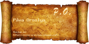 Páva Orsolya névjegykártya